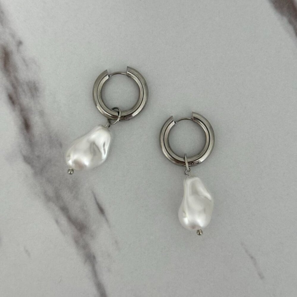 Sku:0173 Pearl Silver Earrings For Her